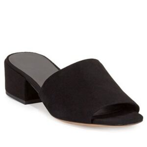 VINCE Black Genuine Suede Leather Block Heels